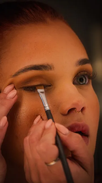 Close-up of eyeliner being applied